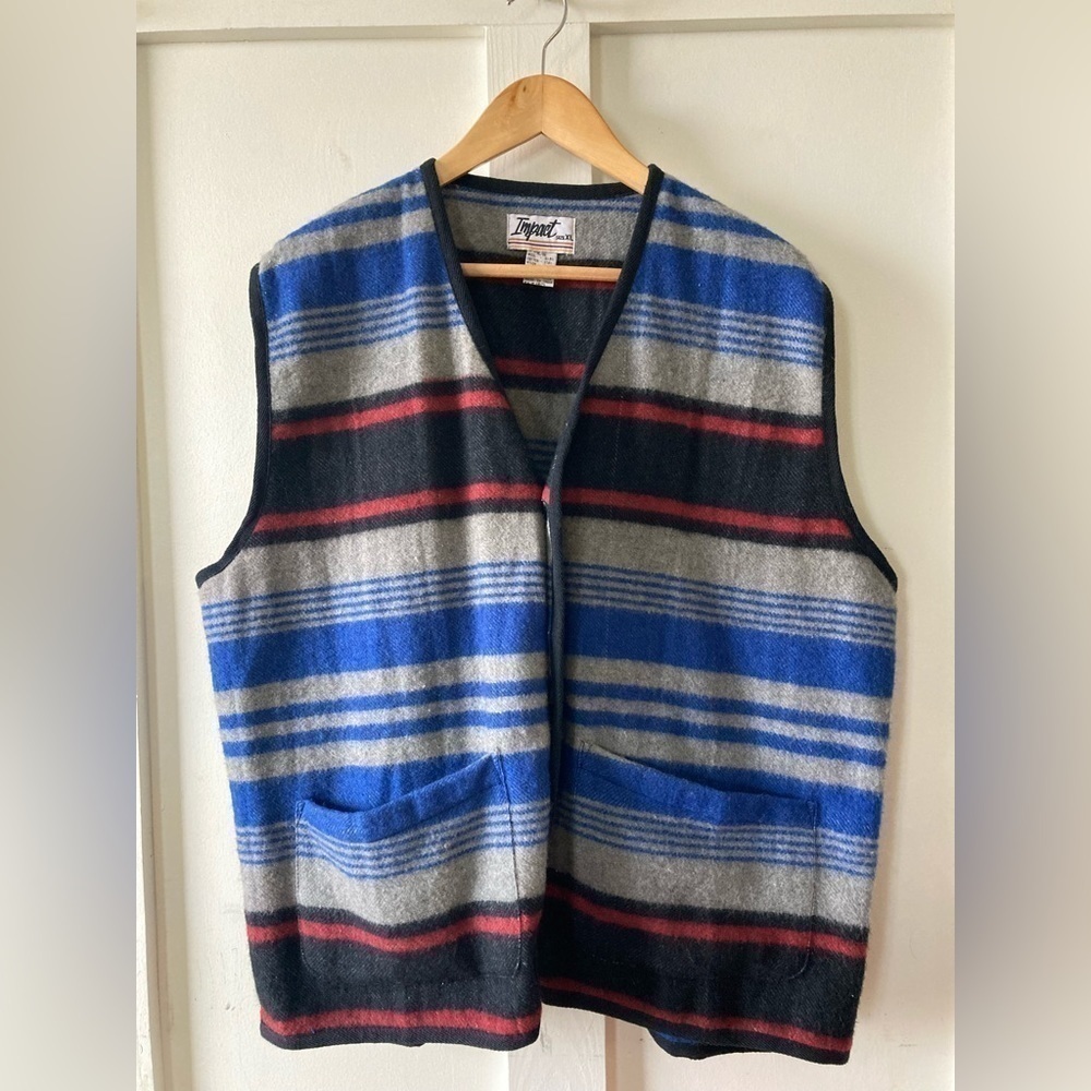 IMPACT wool blend vest XL striped